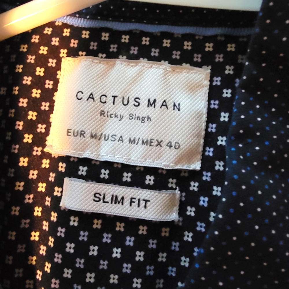 Cactus Man Casual Short Sleeve Button Down Shirt S